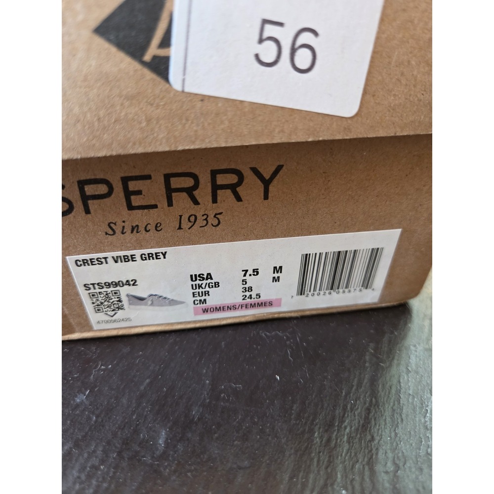 Sperry Women's Crest Vibe Grey Canvas Sneakers/Boat Leather Laces Sz 7.5M NEW! - Picture 8 of 13